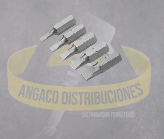 PUNTAS PLANAS 5 PIEZAS IND RANGO SL3.0/6.5X25MM