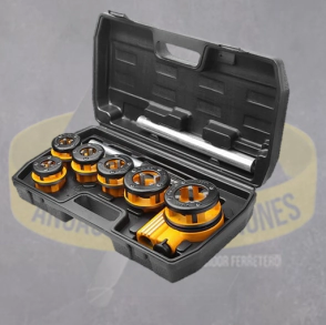 JUEGO DE TERRAJAS 9 PIEZAS IND RANGO 1/4"- 1-1/4"