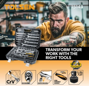 JUEGO BOCALLAVES ACCESORIOS 83 PIEZAS  (INDUSTRIAL) 1/2" + 1/4 " 82P