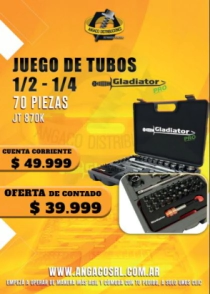 JUEGO TUBOS 1/4, 3/8, 1/2 - 70 P. MM
